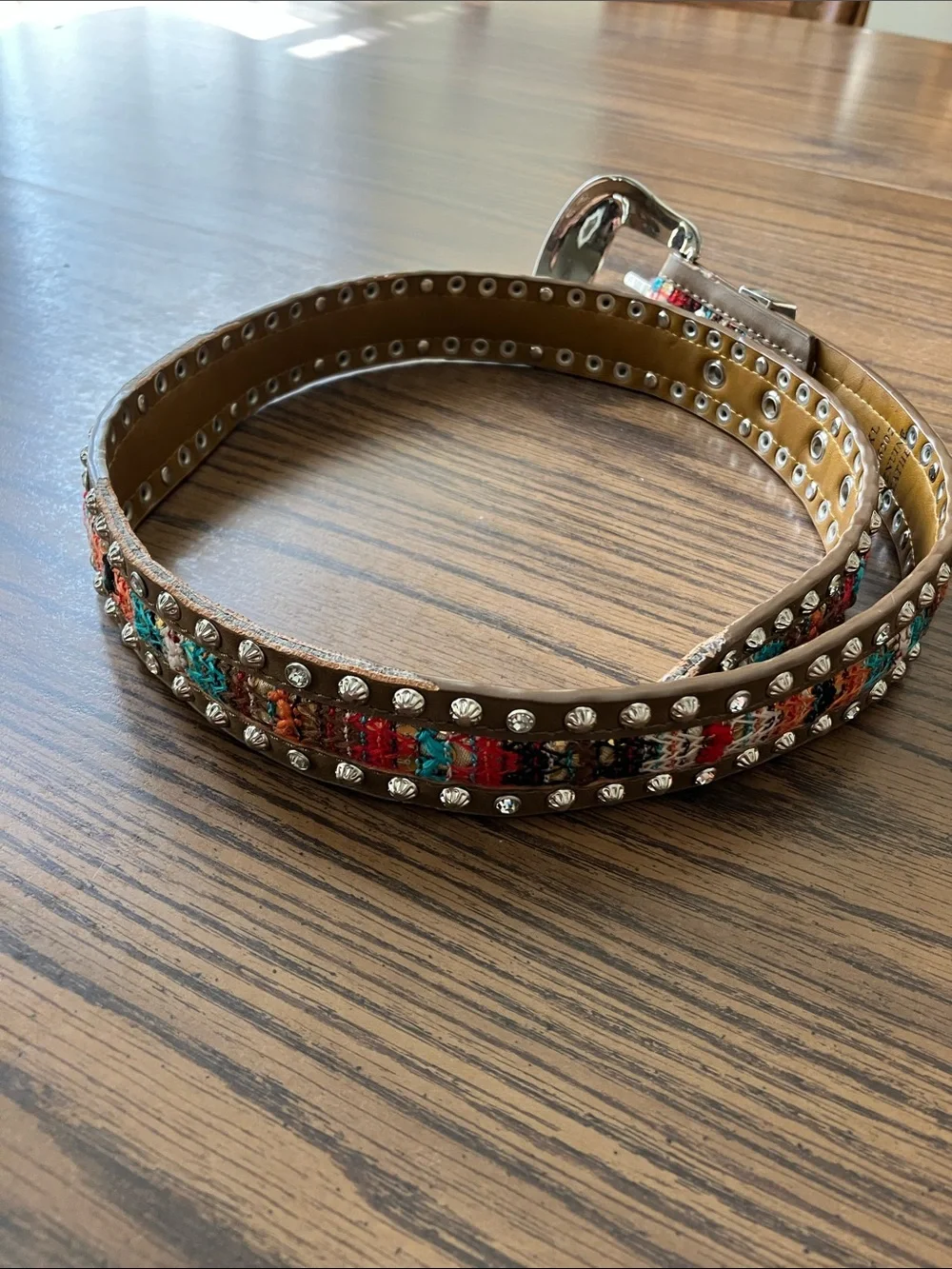 Genuine Leather Western Embellished Belt, XL